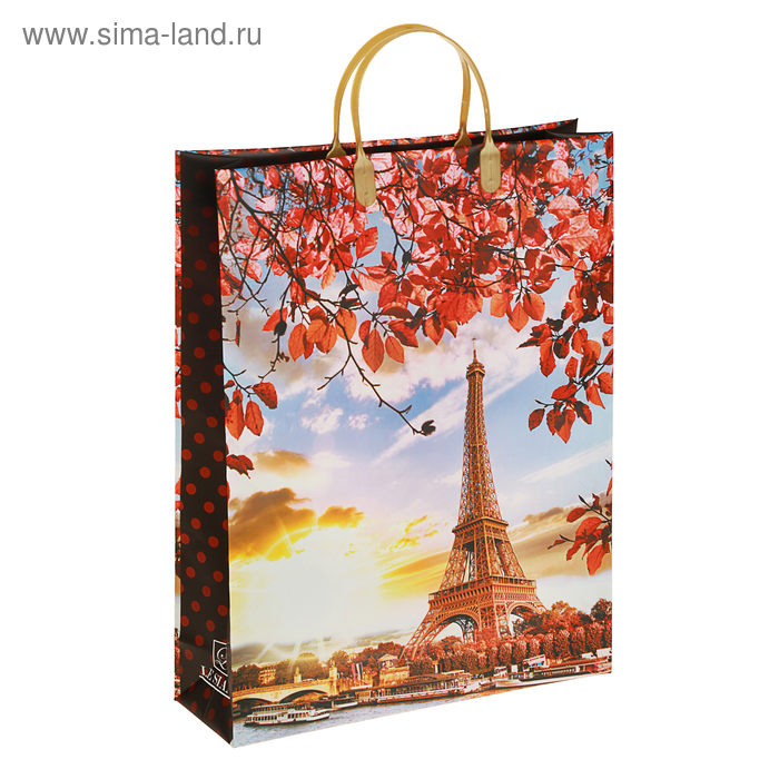 Пакет "Осень в Париже", мягкий пластик, 42 х 32 см, 140 мкм - Фото 1