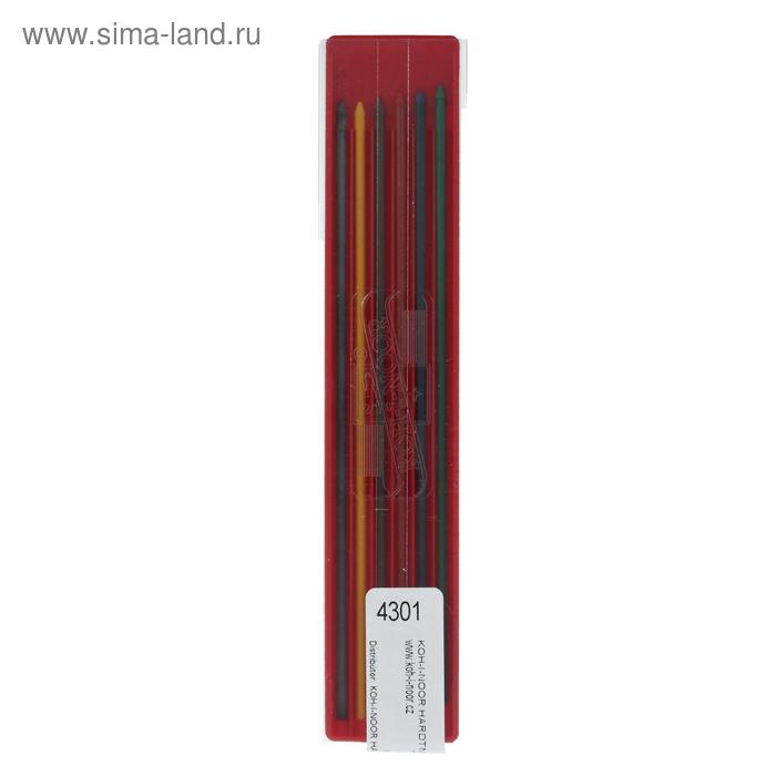 Набор цветных грифелей для цанговых карандашей 2.0 мм, 6 штук Koh-I-Noor 4301 - Фото 1