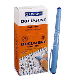 Ручка капиллярная, 0.1 мм, Centropen "Document" 2631, длина письма 500 м, синяя, картонная упаковка
