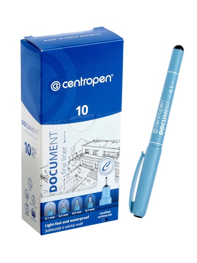 Ручка капиллярная для черчения Centropen 2631 линия 0.1 мм, чёрная, длина письма 500 м