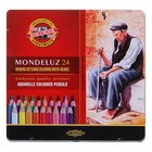 Карандаши акварельные набор 24 цвета, Koh-I-Noor Mondeluz 3724, в металлическом пенале - фото 8360920