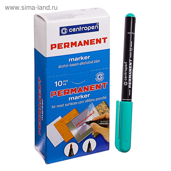 

Маркер перманентный 2.0 мм Centropen 2846, линия 1 мм, цвет зелёный