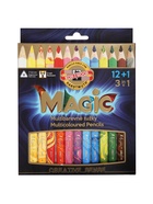 Карандаши Koh-I-Noor Magic 3408, 13 цветов, 5.6 мм, с многоцветным грифелем, корпус МИКС, L=175 мм, толстые - Фото 9