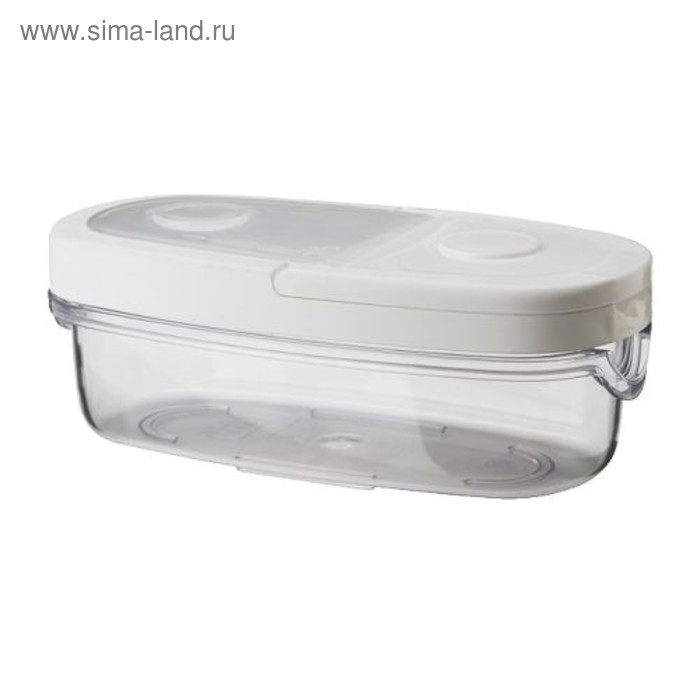 Контейнер с крышкой для сухих продуктов, цвет прозрачный/белый, 0.3 л - Фото 1