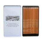 Набор карандашей чернографитных разной твердости 12 штук Koh-I-Noor 1512N ART, 8B-2H, в металлическом пенале - фото 8361119