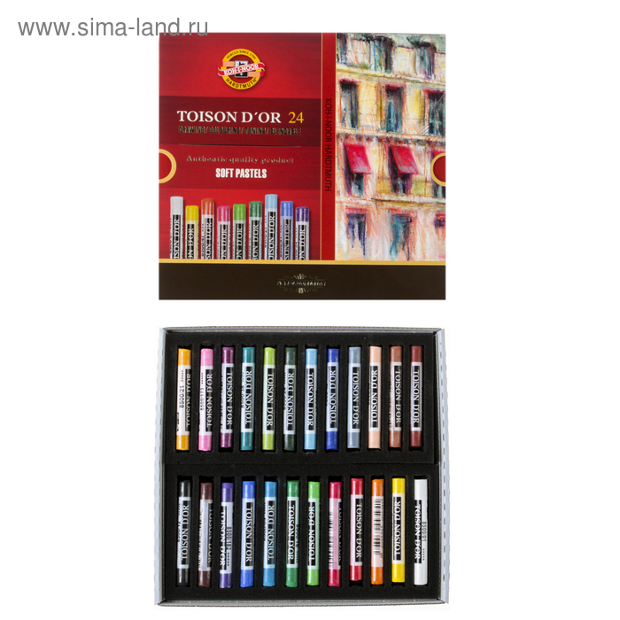 Пастель сухая художественная 24 цвета, Koh-I-Noor TOISON D`OR=8514/24 - Фото 1