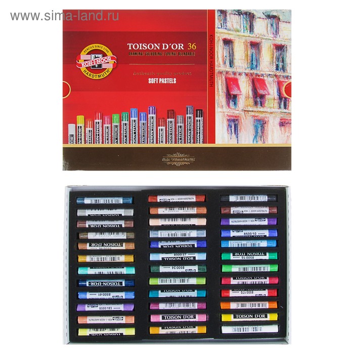 Пастель сухая художественная 36 цветов, Koh-I-Noor TOISON D`OR 8515/36 - Фото 1