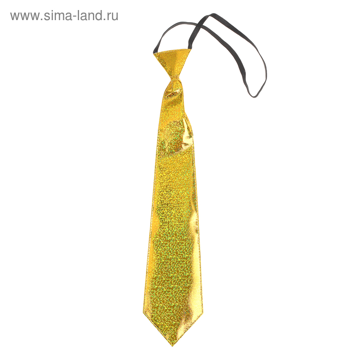 Карнавальный галстук "Блеск" на резинке, цвет золотой - Фото 1