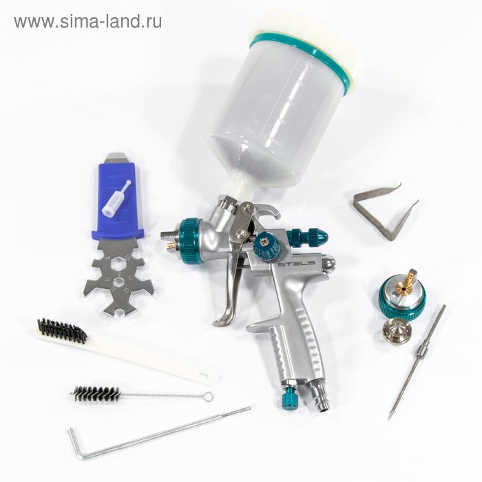 Краскораспылитель STELS AG 901 LVMP, профессиональный, гравитационный тип, сопла 1,3/1.1 мм - Фото 1