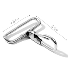 Карабин металлический, 50×45 мм / 38×3 мм, 10 шт., цвет серебряный - Фото 2