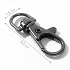 Карабин металлический, 35×15 мм / 9×1.5 мм, 10 шт., чёрный - Фото 2