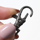 Карабин металлический, 35×15 мм / 9×1.5 мм, 10 шт., чёрный - Фото 3