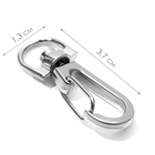 Карабин металлический, 37×13 мм / 10×2 мм, 10 шт., цвет серебряный - Фото 2