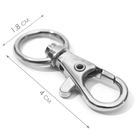 Карабин металлический, 40×18 мм / 12×2.3 мм, 10 шт., цвет серебряный - Фото 2