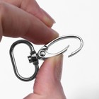 Карабин металлический, 44×25 мм / 20×2.2 мм, 10 шт., цвет серебряный - Фото 3