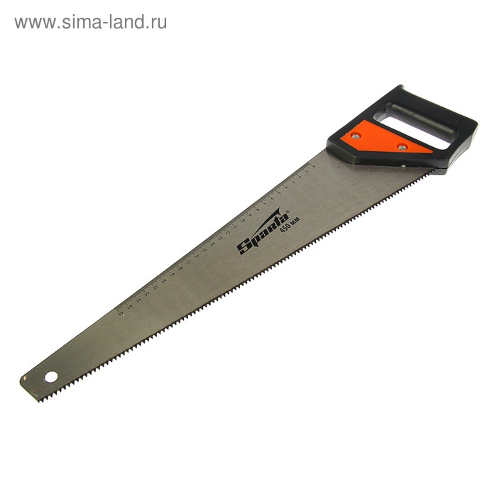 Ножовка SPARTA, по дереву, 450 мм, 5-6 TPI, калёный зуб, линейка - Фото 1