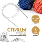 Спицы круговые, для вязания, с металлическим тросом, d = 3 мм, 14/100 см 2609990 - фото 3028958