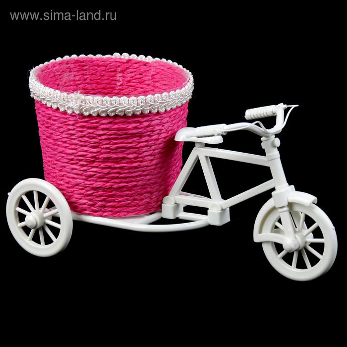 Корзина декоративная "Велосипед с кашпо в форме горшочка" МИКС 12х21х10,5 см - Фото 1