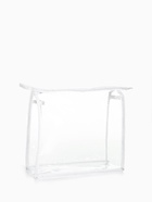 Косметичка на молнии, треугольная, маленькая, прозрачная/белая - Фото 3