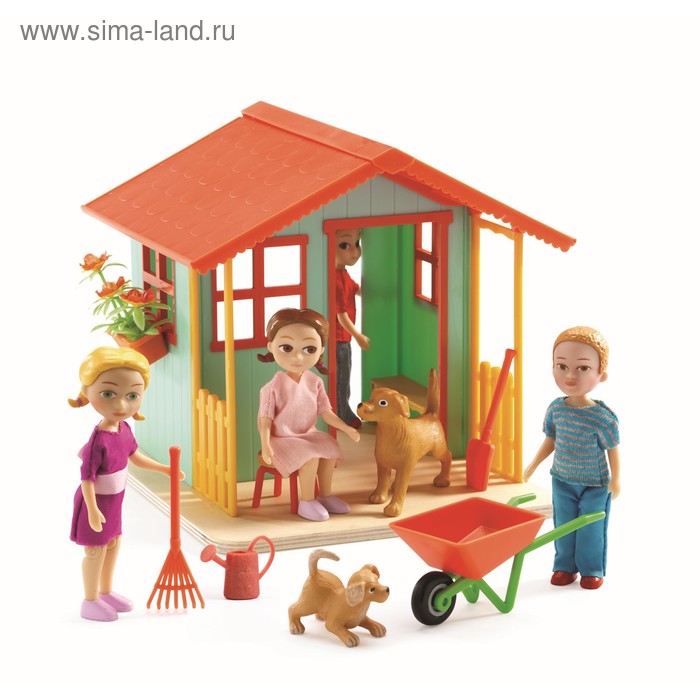 Домик кукольный Djeco «Садовый», с мебелью - Фото 1