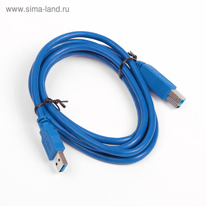Кабель интерфейсный Smartbuy K555, USB3.0, A(m)-B(m), до 4.8 Гб/с, 1.8 м, синий   Уценка - Фото 1