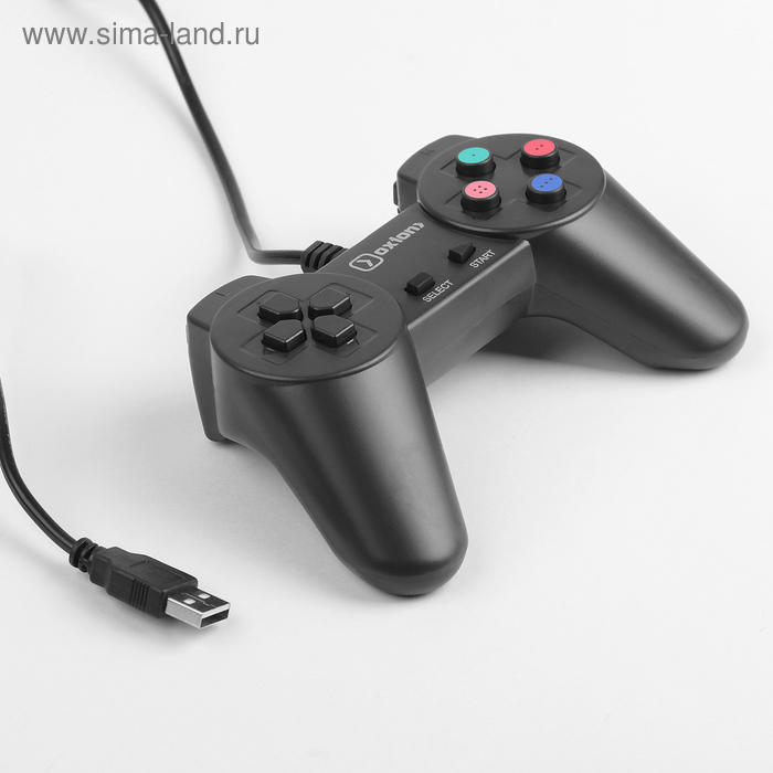 Уценка Геймпад Oxion OGP01, проводной, 1.5м., для PC, PS3, USB, (OGP01), черный - Фото 1