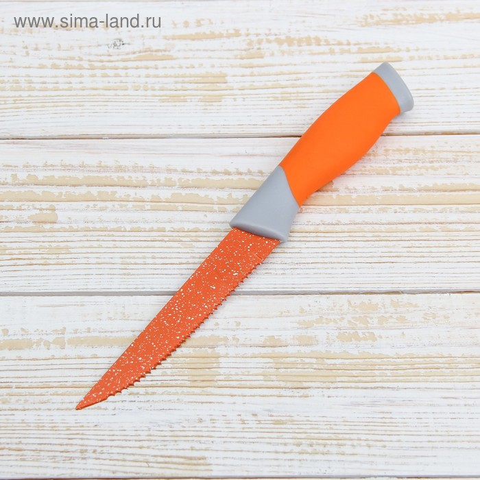 Нож кухонный с антиналипающим покрытием Доляна «Фреш», лезвие 11,5 см, цвет МИКС - Фото 1
