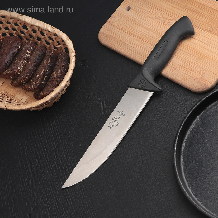Нож кухонный «Мечта повара», 19,5 см, цвет чёрный - Фото 1