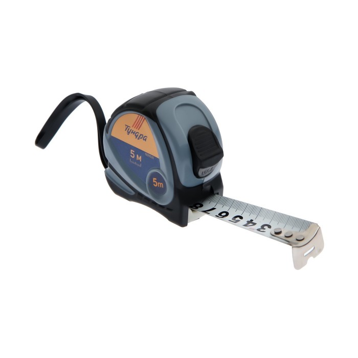 Рулетка ТУНДРА, двухкомпонентный корпус, 5 м × 25 мм