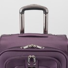 Чемодан малый на молнии, 1 отдел, 44 л, 2 наружных кармана, 4 колеса, кодовый замок, цвет фиолетовый - Фото 4