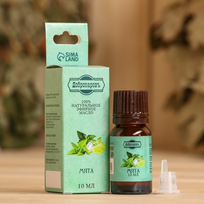 Эфирное масло «Мята», флакон-капельница, аннотация, 10 мл, «Добропаровъ»