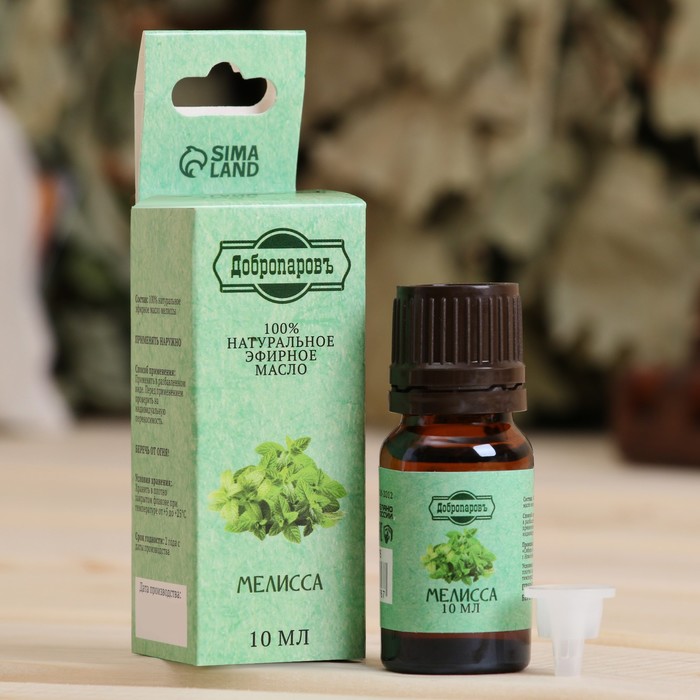 Эфирное масло «Мелисса», флакон-капельница, аннотация, 10 мл, «Добропаровъ» - Фото 1