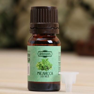 Эфирное масло «Мелисса», флакон-капельница, аннотация, 10 мл, «Добропаровъ»