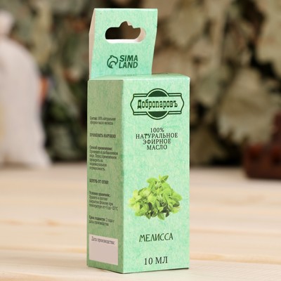 Эфирное масло «Мелисса», флакон-капельница, аннотация, 10 мл, «Добропаровъ»