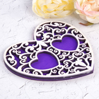 Подставка под кольца "Фиолетовое сердце" резное - Фото 2