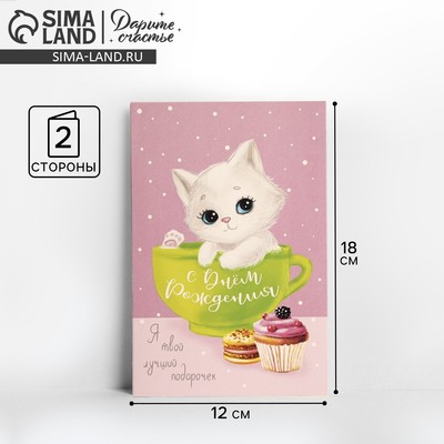 Открытка «С Днем Рождения», 12×18 см
