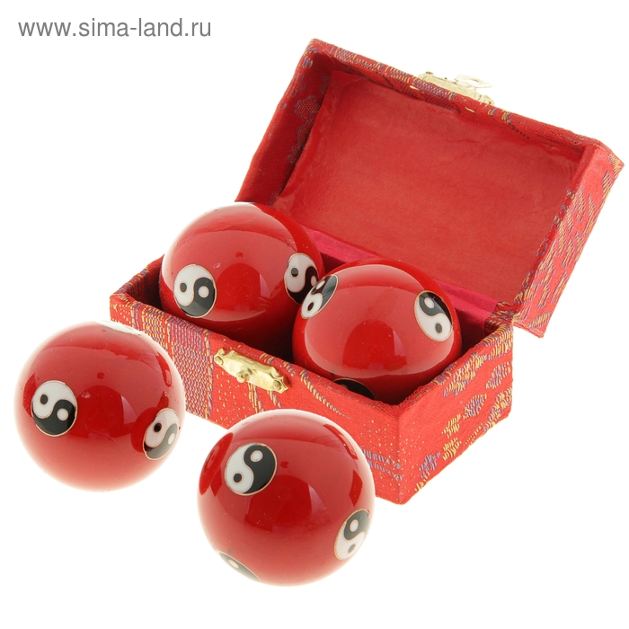 Поющие шары Баодинга (шары здоровья) (набор 2 шт) d=4,5 см цветные инь-янь мал