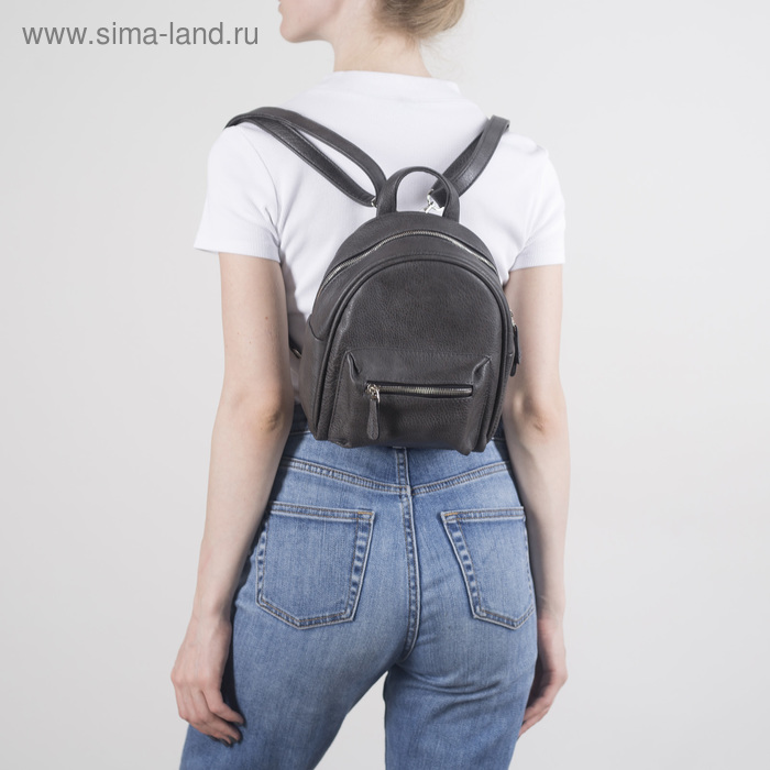 Рюкзак молодёжный, отдел на молнии, наружный карман, цвет серый - Фото 1