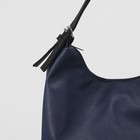 Сумка женская, отдел с перегородкой на молнии, наружный карман, цвет синий/чёрный - Фото 4