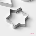 Набор форм для вырезания печенья Доляна «Круг, овал, звезда, квадрат, сердце», 14×14 см, 8 предметов, цвет серебряный - фото 4584444