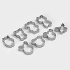 Набор форм для печенья Доляна «Животные», 8 предметов, 14×14 см, серебристый - Фото 2