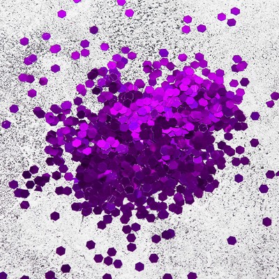 Наполнитель для шара "Конфетти шестиугольник" фуксия 500г