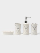 Аксессуары для ванной Доляна «Стразы. Капельки», 4 предмета, дозатор 200 мл, мыльница, 2 стакана, белые - Фото 6