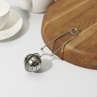 Ситечко для чая Доляна «Мята», 16.5 см, нержавеющая сталь, серебристое - Фото 1