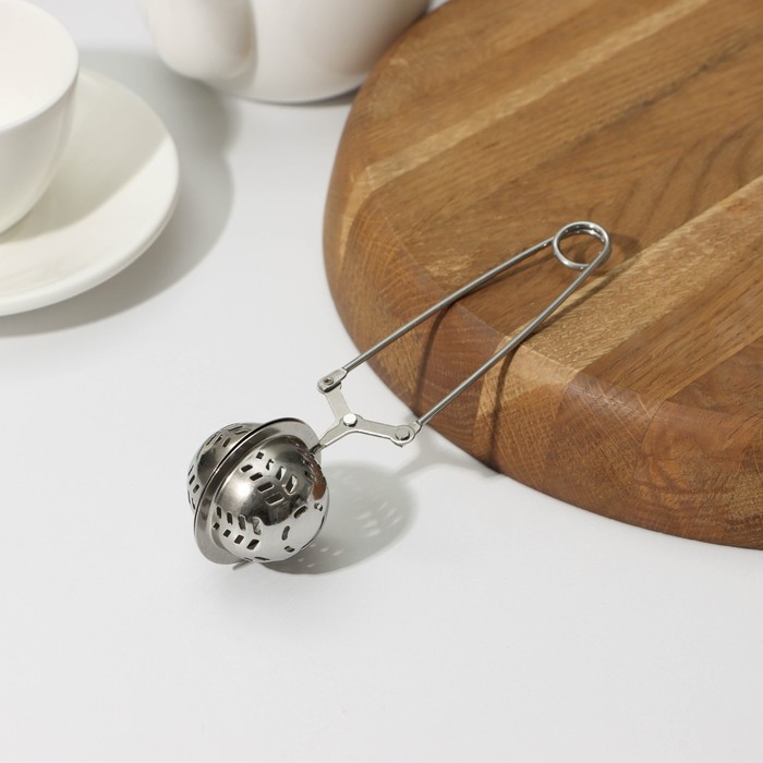 Ситечко для чая Доляна «Мята», 16.5 см, нержавеющая сталь, серебристое - Фото 1