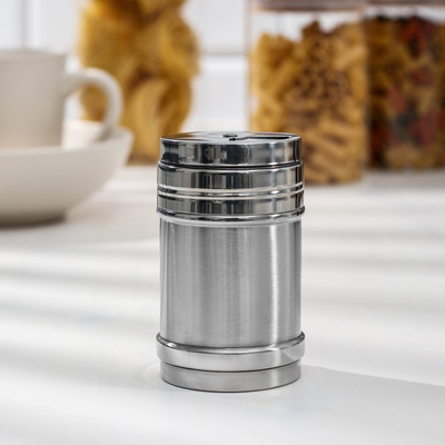 Солонка «Металлик», 280 мл, 6.3×10.5 см, нержавеющая сталь, серебристая