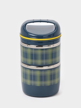 Ланч бокс TAKE IT EASY «Аланхе», 1.08 л, 2 уровня, нержавеющая сталь, синий