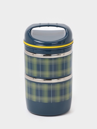 Ланч бокс TAKE IT EASY «Аланхе», 1.08 л, 2 уровня, нержавеющая сталь, синий