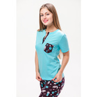 Комплект женский (футболка, бриджи) М-170/2-09 цвет голубой, р-р 44 - Фото 3