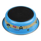 Миска креативная "Коты и рыбы" с нескользящим основанием, 250 мл, синяя - Фото 3